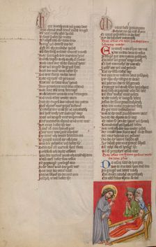 The Raising of Jairus's Daughter; Weltchronik, about 1400-1410. Creator: Unknown