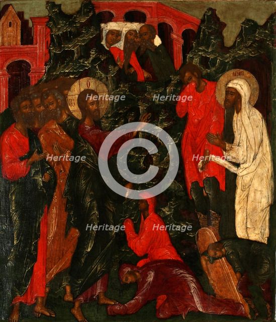 The Raising of Lazarus, 1660s. Artist: Russian icon  