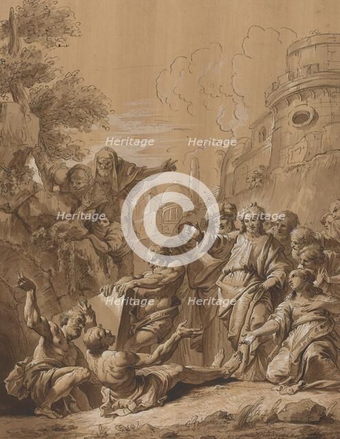 The Raising of Lazarus, 18th century. Creator: Francesco Fontebasso.