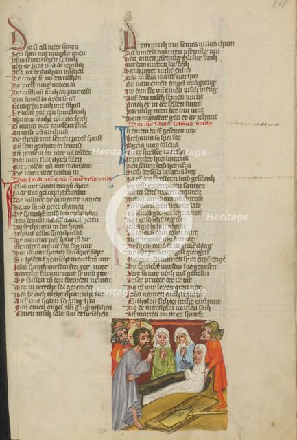 The Raising of Lazarus; Weltchronik, about 1400-1410. Creator: Unknown.