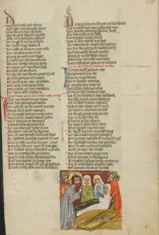 The Raising of Lazarus; Weltchronik, about 1400-1410. Creator: Unknown