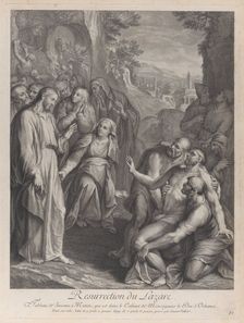 The Raising of Lazarus, with Christ standing at left, ca. 1729. Creator: Simon Vallee