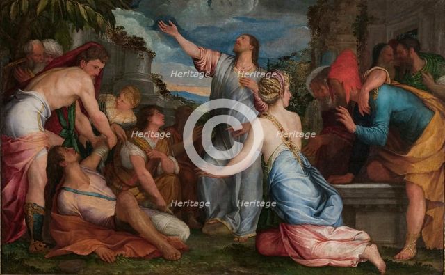 The Raising of Lazarus, ca 1543. Creator: Porta (Il Salviati), Giuseppe (1520-1575).
