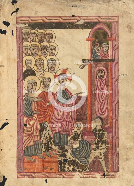 The Raising of Lazarus; Gospel Book, 1583. Creator: Ghoukas.
