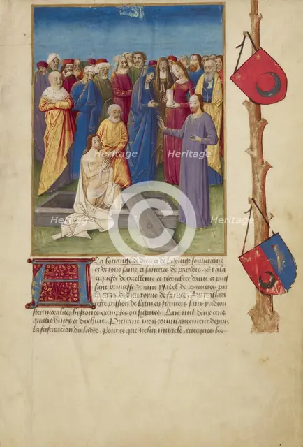 The Raising of Lazarus; La Passion de nostre seigneur ihesus christ, about 1480-1490. Creators: Master of Guillaume Lambert, Workshop of Master of Guillaume Lambert.