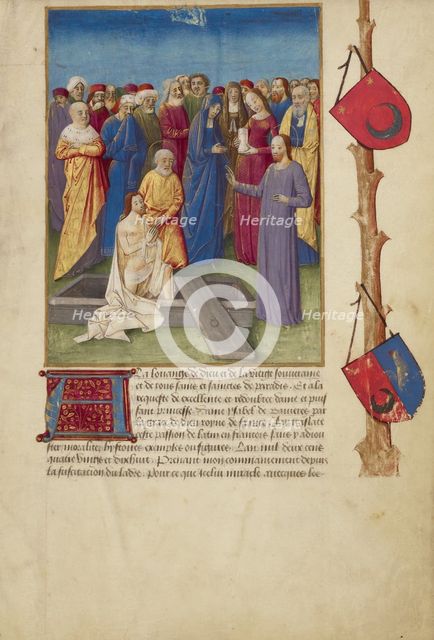 The Raising of Lazarus; La Passion de nostre seigneur ihesus christ, about 1480-1490. Creators: Master of Guillaume Lambert, Workshop of Master of Guillaume Lambert.