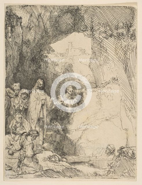 The Raising of Lazarus, small plate, 1642. Creator: Rembrandt Harmensz van Rijn.
