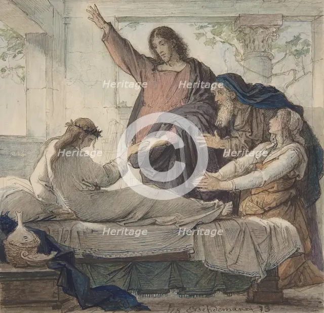 The Raising of the Daughter of Jairus, 1873. Creator: Eduard Julius Friedrich Bendemann.