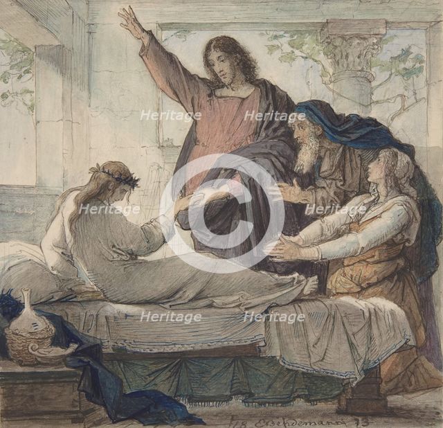 The Raising of the Daughter of Jairus, 1873. Creator: Eduard Julius Friedrich Bendemann.