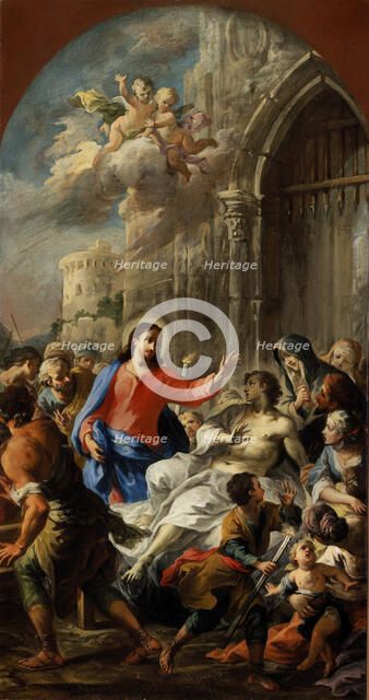 The raising of the son of the widow of Nain, 1731. Creator: Altomonte, Martino (1657-1745).