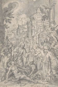 The Raising of the Youth of Naim, late 16th-early 17th century. Creator: Georg Pecham