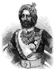 The Rajah of Kapoorthalla, Knight of the Order of the Star of India, 1864. Creator: Unknown