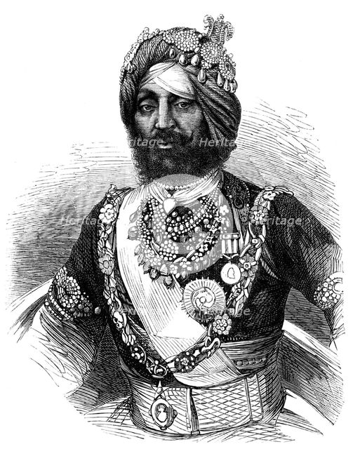 The Rajah of Kapoorthalla, Knight of the Order of the Star of India, 1864. Creator: Unknown.