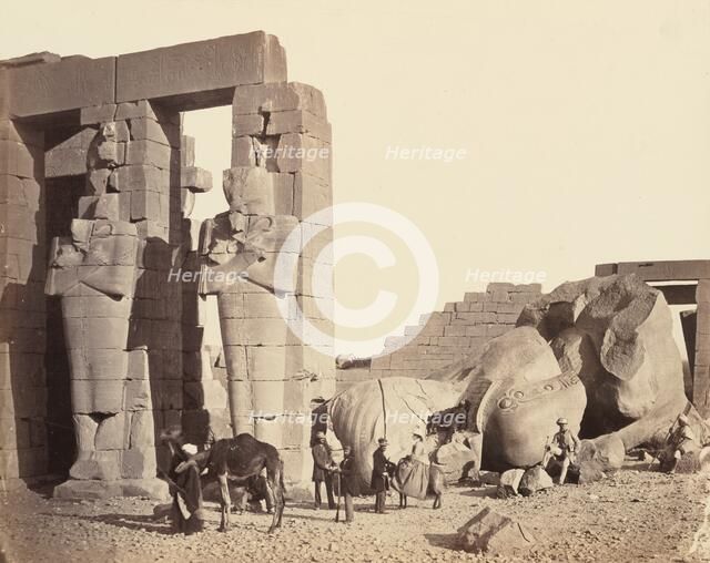 The Ramasseum of El-Kurneh, Thebes, First View, c. 1857. Creator: Francis Frith.