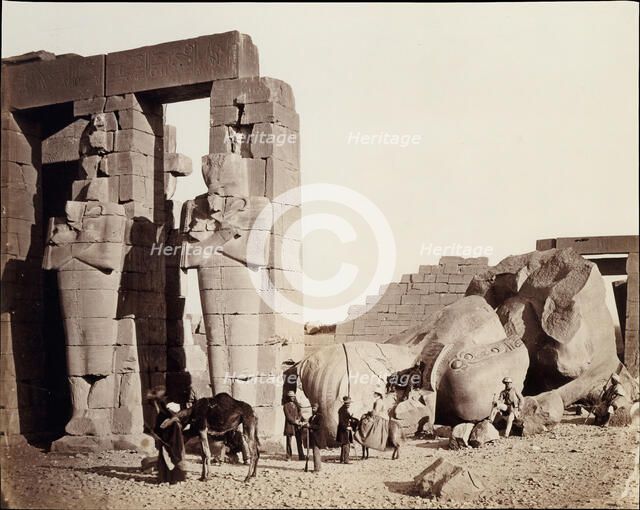 The Rameseum of El-Kurneh, Thebes, 1857. Creator: Francis Frith.
