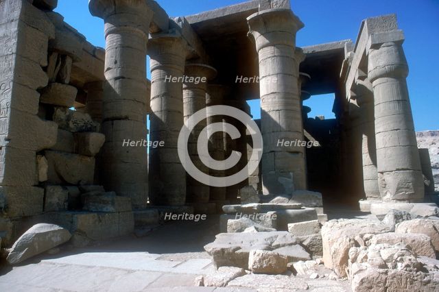 The Ramesseum, Temple of Rameses II, Luxor, Egypt. Artist: Unknown