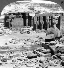 The Ramesseum, the temple of Ramses II, at Thebes, Egypt 1905.Artist: Underwood & Underwood