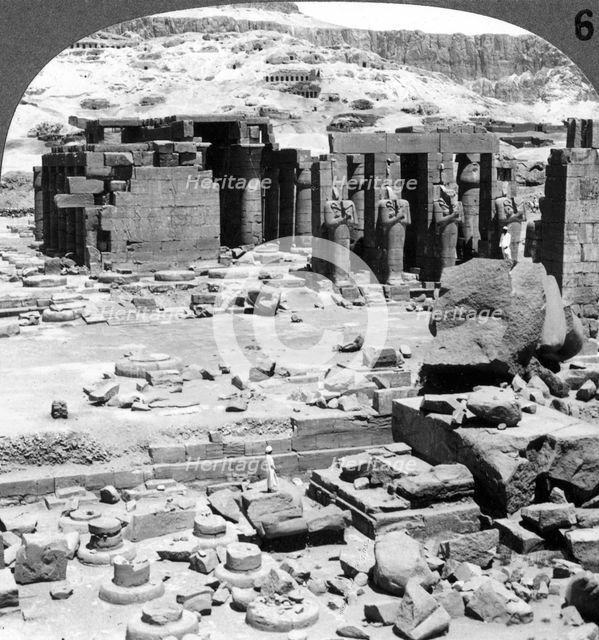 'The Ramesseum, the temple of Ramses II, at Thebes, Egypt', 1905.Artist: Underwood & Underwood