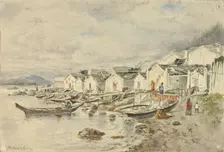 The Ranch Native Village, Sitka, 1884. Creator: Theodore J. Richardson