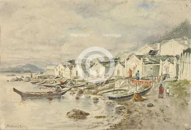 The Ranch Native Village, Sitka, 1884. Creator: Theodore J. Richardson.