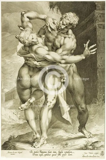 The Rape of a Sabine Woman, Frontal View, c.1598. Creator: Jan Muller.