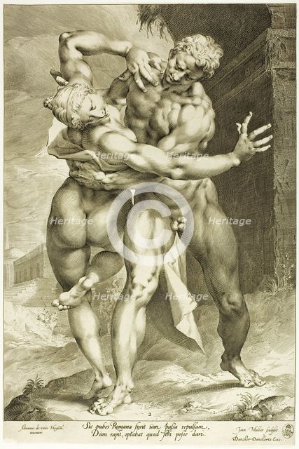 The Rape of a Sabine Woman, Frontal View, c.1598. Creator: Jan Muller.