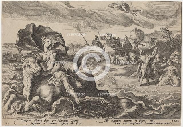 The Rape of Europa, 1589. Creator: Goltzius, Workshop of Hendrick, after Hendrick Gol.