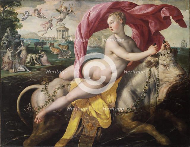 The Rape of Europa, ca 1590. Artist: Vos, Maerten, de (1532-1603)