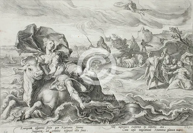 The Rape of Europa, published 1590. Creator: Hendrik Goltzius.