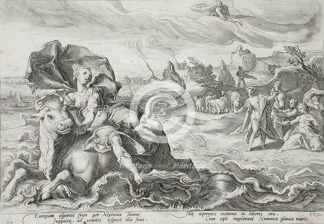 The Rape of Europa, published 1590. Creator: Hendrik Goltzius.
