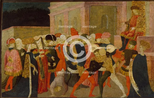The Rape of the Sabine Women, 15th century. Artist: Apollonio di Giovanni di Tommaso.