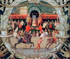 The Rape of the Sabines (before the signal) c1490. Artist: Domenico Morone