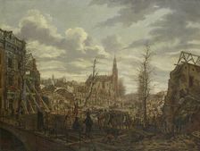 The Rapenburg, Leiden, three Days after the Explosion of a Powder Ship on 12 January 1807, (1807). Creator: Johannes Jelgerhuis