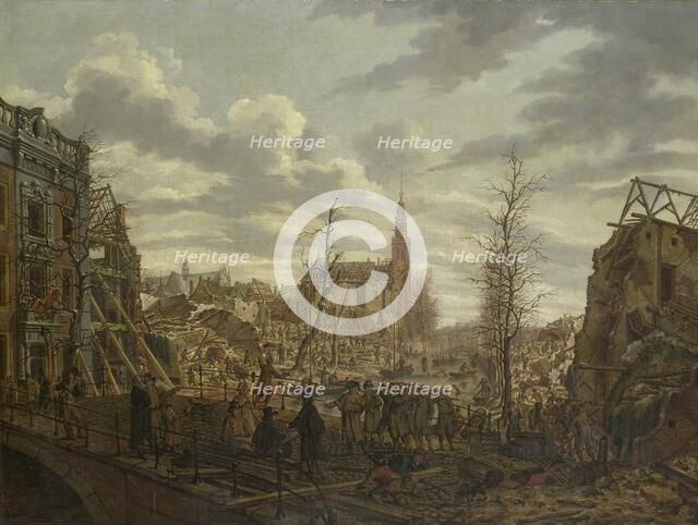 The Rapenburg, Leiden, three Days after the Explosion of a Powder Ship on 12 January 1807, (1807).  Creator: Johannes Jelgerhuis.