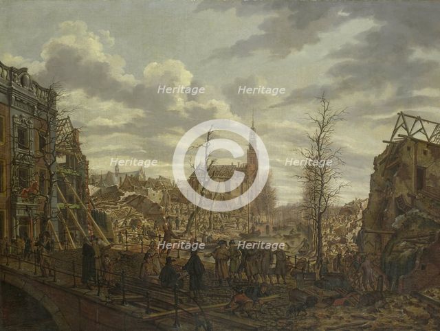The Rapenburg, Leiden, three Days after the Explosion of a Powder Ship on 12 January 1807, (1807).  Creator: Johannes Jelgerhuis.