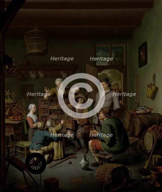 The Raree-show (’t Fraay Curieus), 1718. Creator: Willem van Mieris.