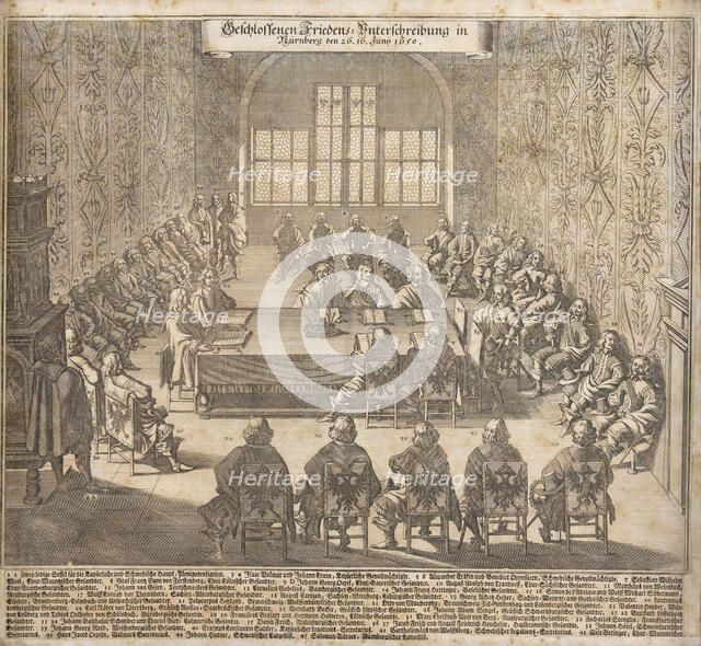 The ratification of the Peace of Westphalia in Nuremberg on June 26, 1650, 1650. Creator: Merian, Caspar (1627-1686).