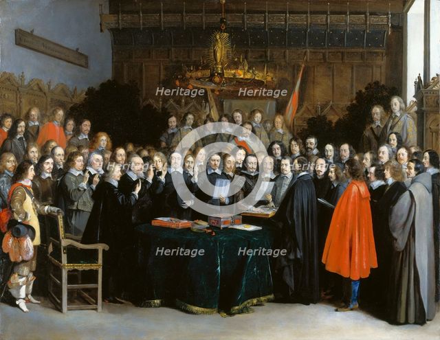 The Ratification of the Treaty of Münster, 1648. Artist: Ter Borch, Gerard, the Younger (1617-1681)
