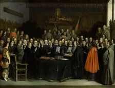 The Ratification of the Treaty of Münster, 1648. Creator: Gerard Terborch II