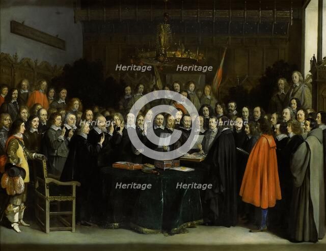 The Ratification of the Treaty of Münster, 1648. Creator: Gerard Terborch II.