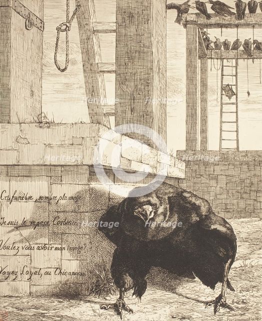 The Raven, 1854. Creator: Felix Bracquemond.