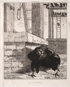 The Raven, 1854. Creator: Félix Bracquemond (French, 1833-1914)