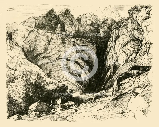 'The Ravine at Delphi (Scene of the Repulse of the Gauls.)', 1890.   Creator: Unknown.