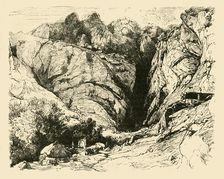 The Ravine at Delphi (Scene of the Repulse of the Gauls.) 1890. Creator: Unknown