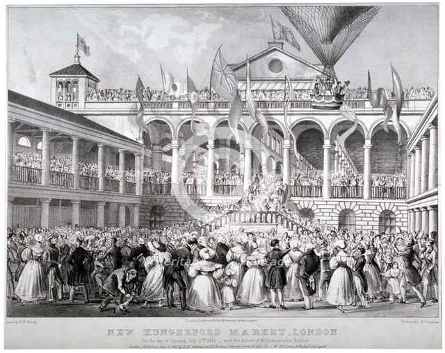 The re-opening of Hungerford Market, Westminster, London, 1833.                                      Artist: JS Templeton