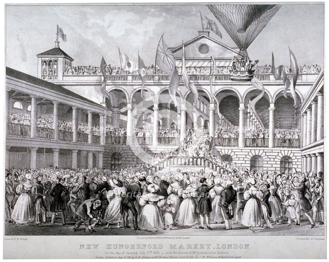 The re-opening of Hungerford Market, Westminster, London, 1833.                                      Artist: JS Templeton