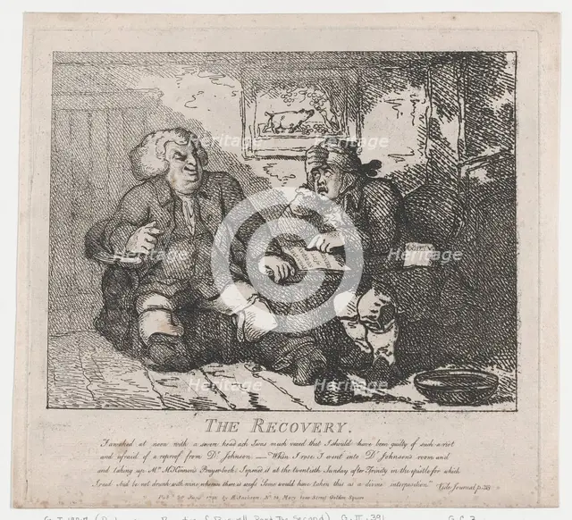The Recovery (Picturesque Beauties of Boswell, Part the Second), June 20, 1786., June 20, 1786. Creator: Thomas Rowlandson.