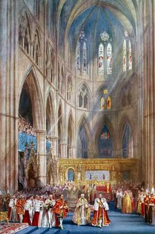 The Recognition George VI's coronation ceremony, Westminster Abbey, London, 12 May 1937.Artist: Henry Charles Brewer