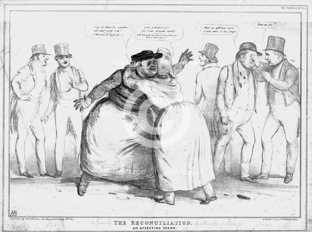 'The Reconciliation. An Affecting Scene', 1834. Creator: John Doyle.