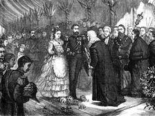 The Recorder of Gravesend presenting the address to the Duke and Duchess of Edinburgh, 1874. Creator: Unknown